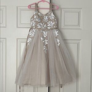 Charming Kids Dress with White Embroidery